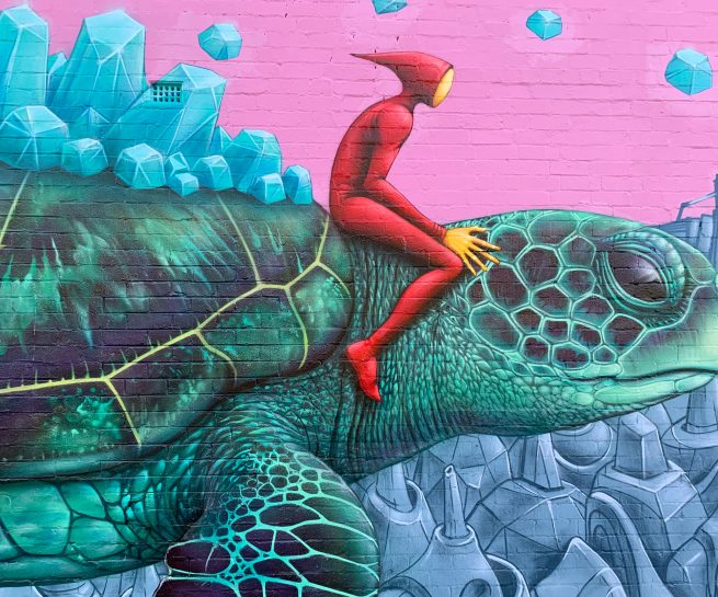 Melbourne muralist Hayden Dewar Thornbury Cellars 1